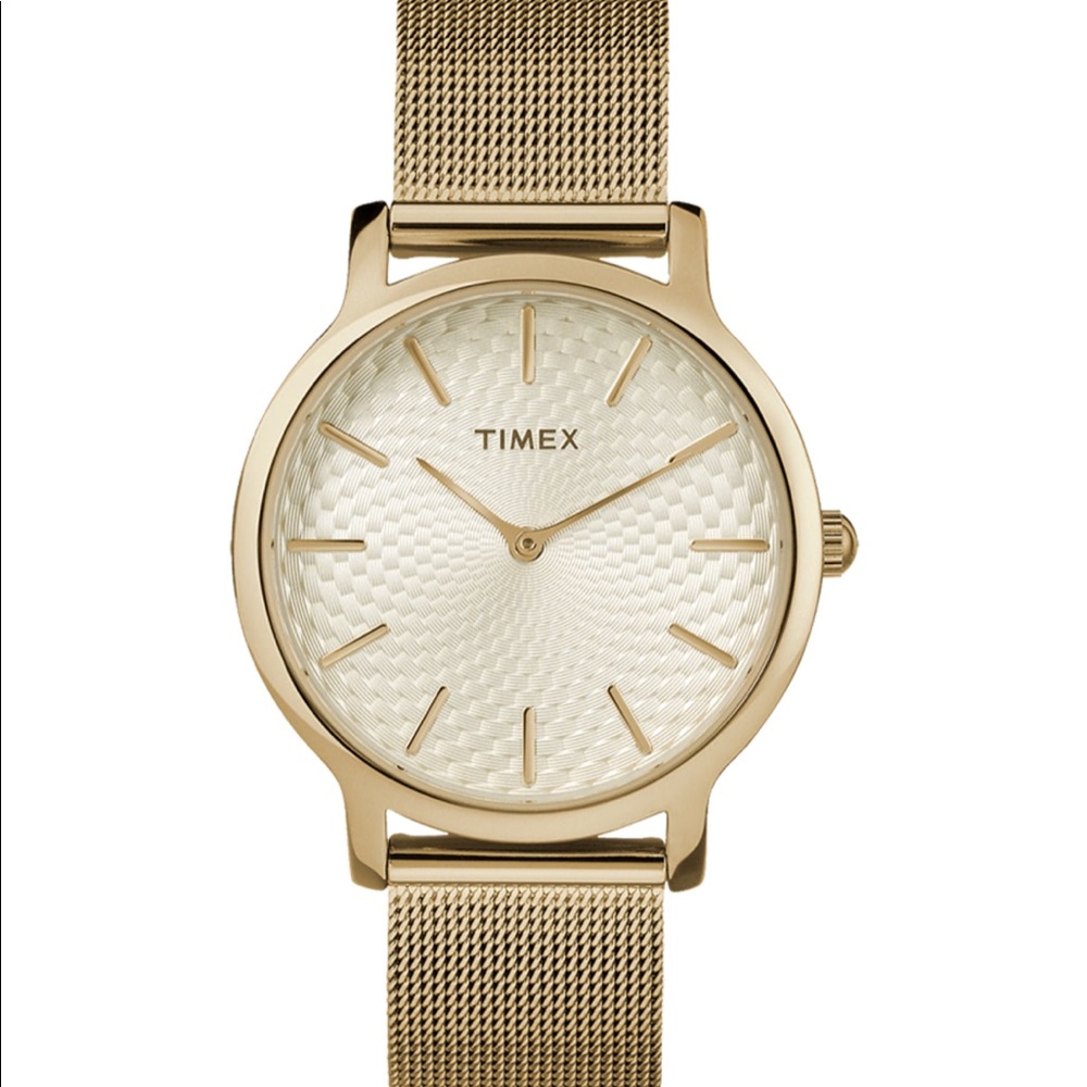 TIMEX Metropolitan 34mm Gold Mesh Band Watch